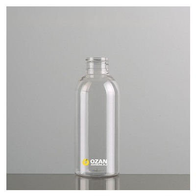  150 ml �effaf Boston Yuvarlak Plastik Pet �i�e Beyaz Parmak Spreyli ve Beyaz Disctop Kapak