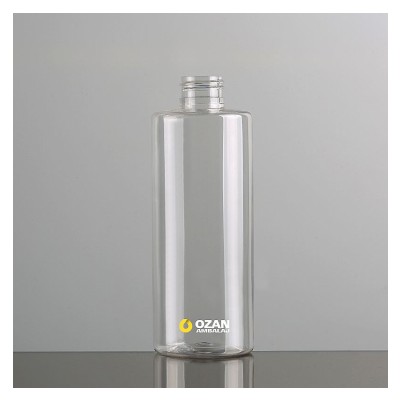  250 ml �effaf Silindir K�t Plastik Pet �i�e Beyaz Mini Trigger Sprey ve Beyaz Losyon Pompasi