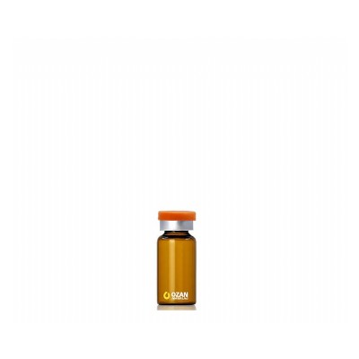 10 ml Amber Cam Flekon Vial Si�e Turuncu Flipoff Kapak
