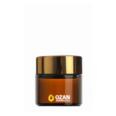 10 ml Amber Cam Krem Kavanozu Gold Kapak Toptan
