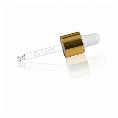 10 ml Cam Damlal�k Gold Metal Kapak Beyaz Lastik Toptan