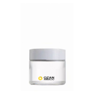 10 ml �effaf Cam Krem Kavanozu Beyaz Kapak Toptan