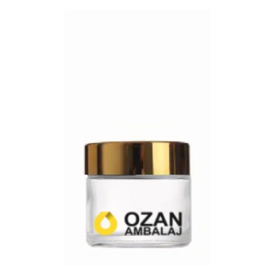 10 ml �effaf  Krem Kavanozu Beyaz �� T�pal� Gold Contal� Kapak 
