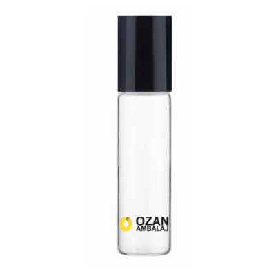 10 ml �effaf  Rollon �i�esi �elik Bilyeli Siyah Kapakl� 