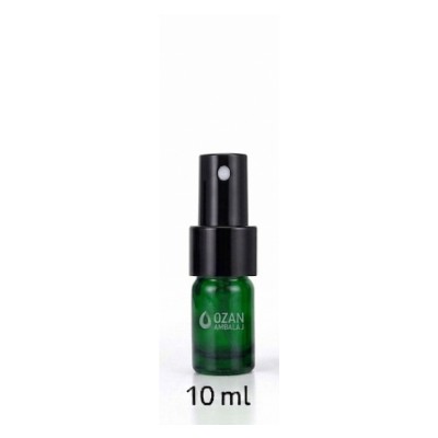 10 ml Ye�il Cam �i�e Siyah Metal Parmak Sprey