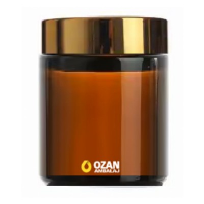 100 ml Amber Cam Krem Kavanozu Gold Kapak Toptan