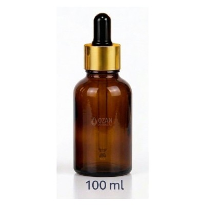 100 ml Amber Cam �i�e Gold Siyah Damlal�k