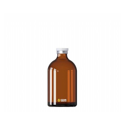 100 ml Amber Penisilin Cam �i�e Beyaz Flip Off Kapak Toptan