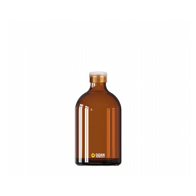 100 ml Amber Penisilin Cam �i�e Gold Flip Off Kapak Toptan