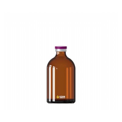 100 ml Amber Penisilin Cam �i�e Mor Flip Off Kapak Toptan