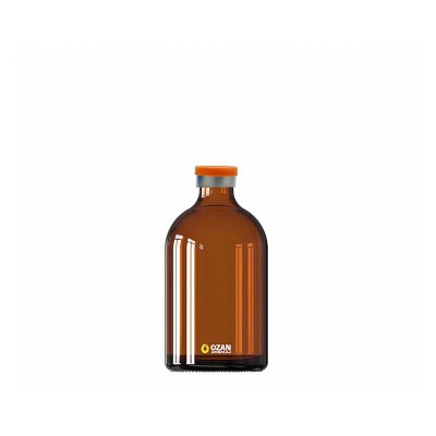 100 ml Amber Penisilin Cam �i�e Turuncu Flip Off Kapak Toptan
