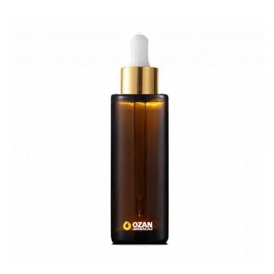 100 ml Amber Silindir Cam �i�e Gold Damlal�kl� 