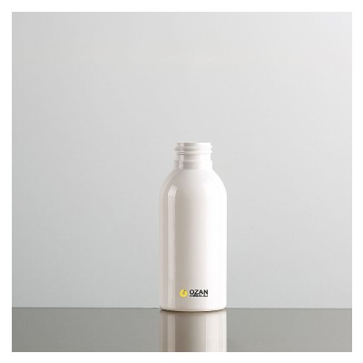 100 ml  Beyaz Boston Yuvarlak Plastik Pet �i�e  Beyaz  Parmak  Sprey ve  Beyaz Fliptop Kapak 