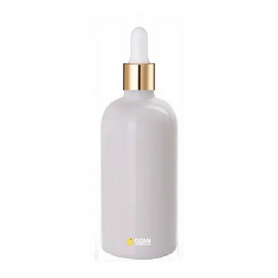 100 ml Beyaz Cam �i�e Gold Beyaz Damlal�k Toptan �thal