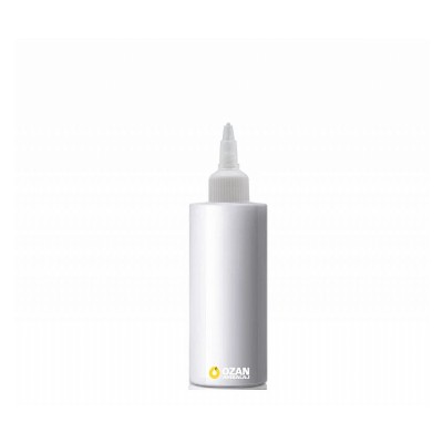 100 ml Beyaz Polietilen �i�e Beyaz Asans�r Kapakl� Silindir HDPE �i�e