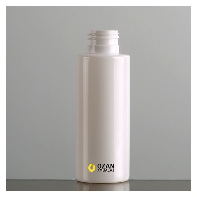 100 ml Beyaz Silindir K�t Plastik Pet �i�e Beyaz Parmak Sprey ve Beyaz Fliptop Kapak
