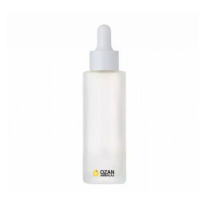 100 ml Buzlu Silindir Cam �i�e Beyaz Damlal�kl� 
