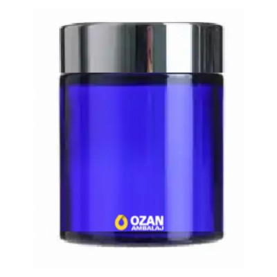 100 ml Mavi Cam Krem Kavanozu G�m�� Kapak Toptan