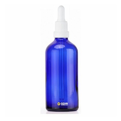 100 ml Mavi Cam �i�e Beyaz Kilitli Damlal�k