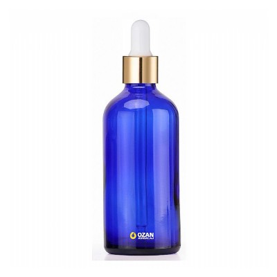 100 ml Mavi Cam �i�e Gold Beyaz Damlal�k