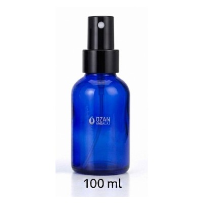 100 ml Mavi Cam �i�e Siyah Metal Parmak Sprey