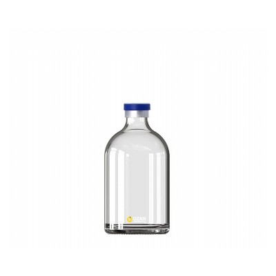 100 ml �effaf Penisilin Cam �i�e Mavi Flip Off Kapak Toptan