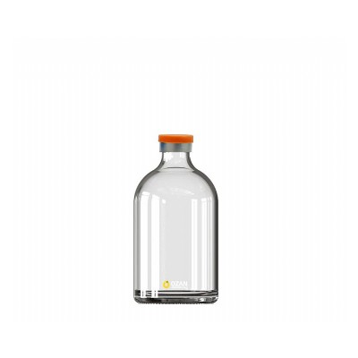 100 ml �effaf Penisilin Cam �i�e Turuncu Flip Off Kapak Toptan
