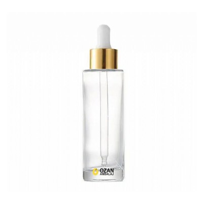 100 ml �effaf Silindir Cam �i�e Gold Damlal�kl� 