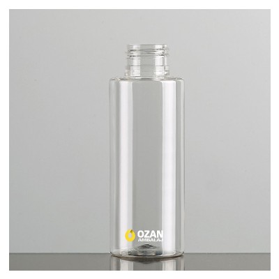 100 ml �effaf Silindir K�t Plastik Pet �i�e Beyaz Parmak Sprey ve Beyaz Fliptop Kapak