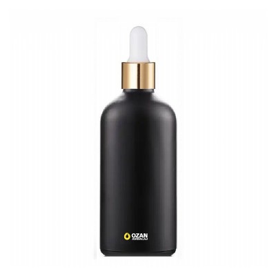 100 ml Siyah Cam �i�e Gold Beyaz Damlal�k Toptan �thal