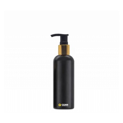 100 ml Siyah Polietilen �i�e Gold Pompal� Boston HDPE �i�e