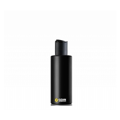 100 ml Siyah Polietilen �i�e Siyah Disctop Kapakl� Silindir HDPE �i�e