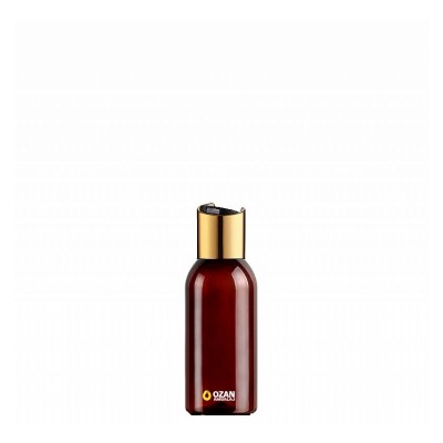 100 ml Toptan Amber Pet �i�e Gold Siyah Disctop Kapak