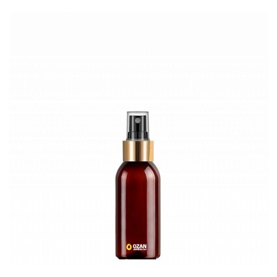100 ml Toptan Amber Pet �i�e Gold Siyah Parmak Spreyli