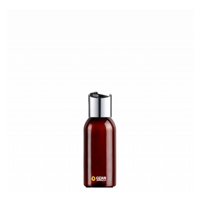100 ml Toptan Amber Pet �i�e G�m�� Siyah Disctop Kapak