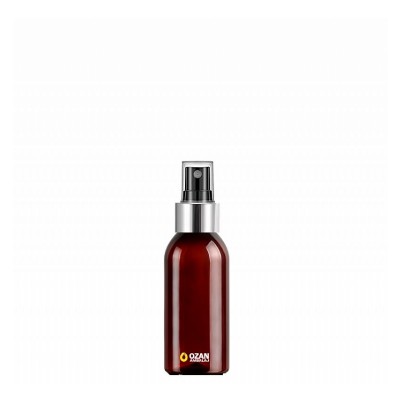 100 ml Toptan Amber Pet �i�e G�m�� Siyah Parmak Spreyli