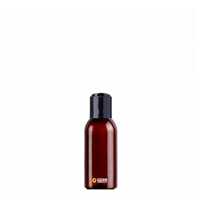 100 ml Toptan Amber Pet �i�e Siyah Disctop Kapak