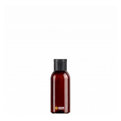 100 ml Toptan Amber Pet �i�e Siyah Fliptop Kapak