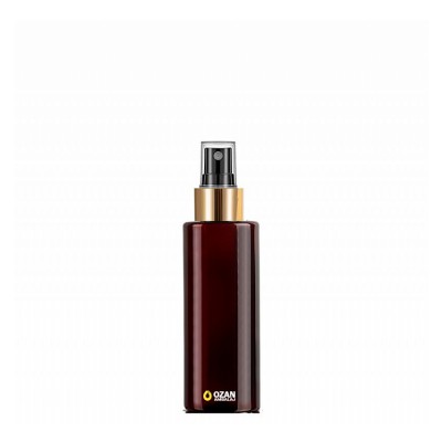 100 ml Toptan Amber Silindir Pet �i�e Gold Siyah Parmak Spreyli
