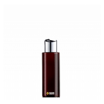 100 ml Toptan Amber Silindir Pet �i�e G�m�� Siyah Disctop Kapak