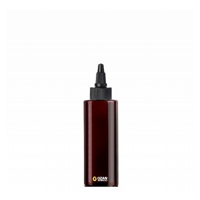 100 ml Toptan Amber Silindir Pet �i�e Siyah Asans�r Kapak