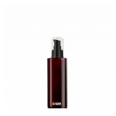100 ml Toptan Amber Silindir Pet �i�e Siyah Krem Pompas�