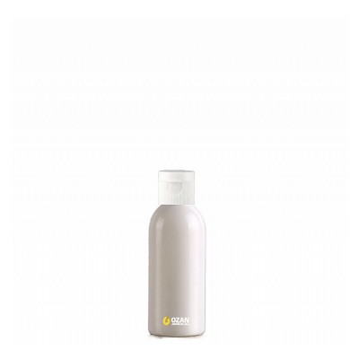100 ml Toptan Beyaz Pet �i�e Beyaz Fliptop Kapak