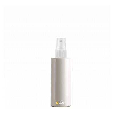 100 ml Toptan Beyaz Silindir Pet �i�e Beyaz Parmak Spreyli 