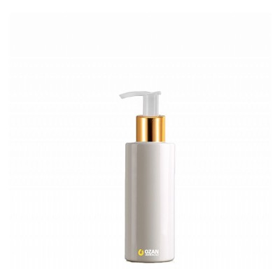 100 ml Toptan Beyaz Silindir Pet �i�e Gold Beyaz Losyon S�v� Sabun Pompas�