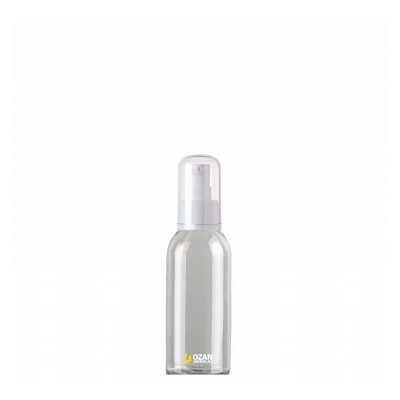 100 ml Toptan �effaf Boston Pet �i�e Beyaz Krem Pompas�