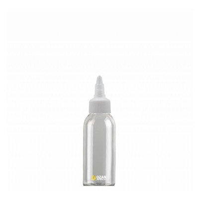 100 ml Toptan �effaf  Pet �i�e Beyaz Asans�r Kapak