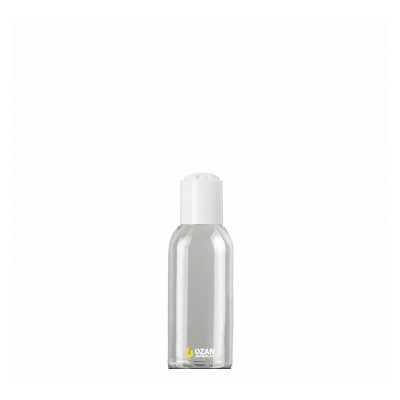 100 ml Toptan �effaf Pet �i�e Beyaz Disctop Kapak
