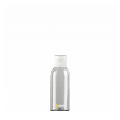 100 ml Toptan �effaf Pet �i�e Beyaz Fliptop Kapak