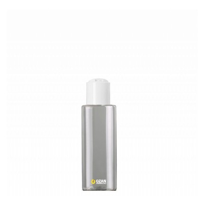 100 ml Toptan �effaf Silindir Pet �i�e Beyaz Disctop Kapak
